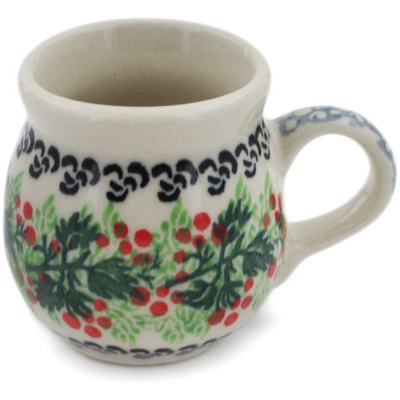 Polish Pottery Mini Mug 2&quot; Red Rowan
