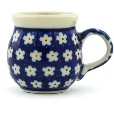 Polish Pottery Mini Mug 2&quot; White Daisy
