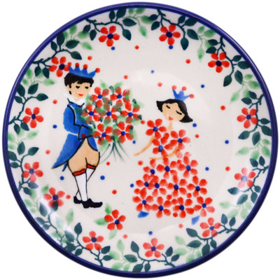 Polish Pottery Mini Plate, Coaster plate A Perfect Pair UNIKAT