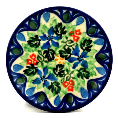 Polish Pottery Mini Plate, Coaster plate Abundant Spring UNIKAT