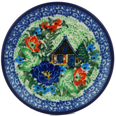 Polish Pottery Mini Plate, Coaster plate Autumn Chalet UNIKAT