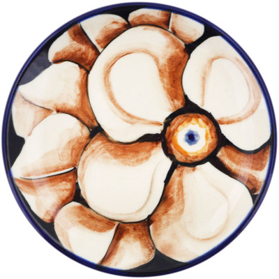 Polish Pottery Mini Plate, Coaster plate Autumn Poppies UNIKAT