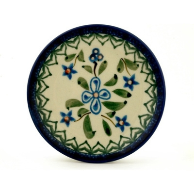 Polish Pottery Mini Plate, Coaster plate Azure Blooms