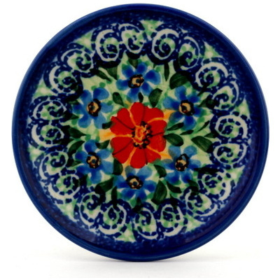 Polish Pottery Mini Plate, Coaster plate Beautiful Surprise UNIKAT