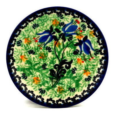 Polish Pottery Mini Plate, Coaster plate Bell Flower Delight UNIKAT