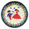 Polish Pottery Mini Plate, Coaster plate Bird Prince And Princess UNIKAT