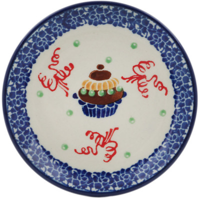 Polish Pottery Mini Plate, Coaster plate Birthday Cupcakes