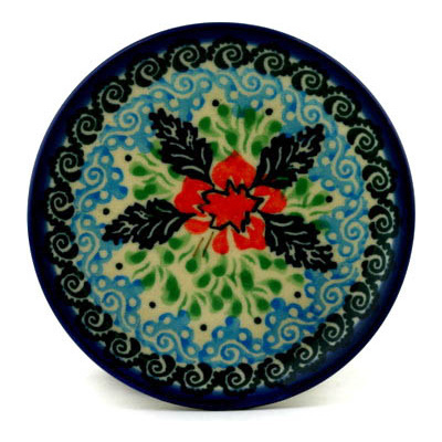 Polish Pottery Mini Plate, Coaster plate Black Sea UNIKAT