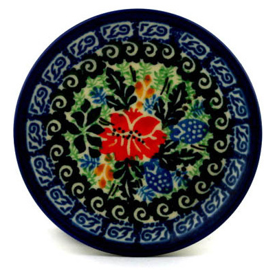 Polish Pottery Mini Plate, Coaster plate Blackberry Fields UNIKAT