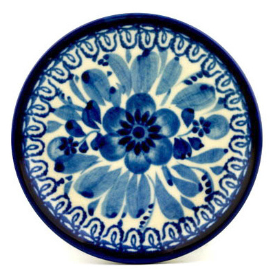 Polish Pottery Mini Plate, Coaster plate Bleu Boquet UNIKAT