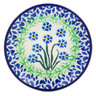 Polish Pottery Mini Plate, Coaster plate Blue April Showers