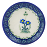 Polish Pottery Mini Plate, Coaster plate Blue Daisy Circle