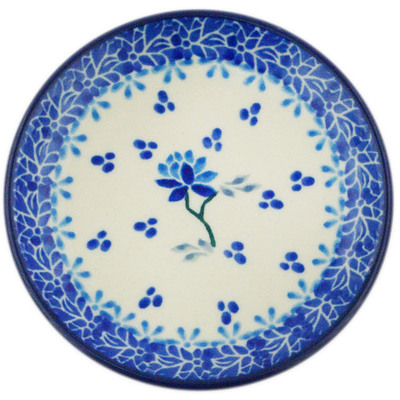 Polish Pottery Mini Plate, Coaster plate Blue Grapevine