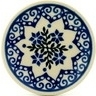 Polish Pottery Mini Plate, Coaster plate Blue Holly