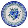 Polish Pottery Mini Plate, Coaster plate Blue Pansy