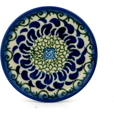 Polish Pottery Mini Plate, Coaster plate Blue Passion