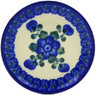 Polish Pottery Mini Plate, Coaster plate Blue Poppies