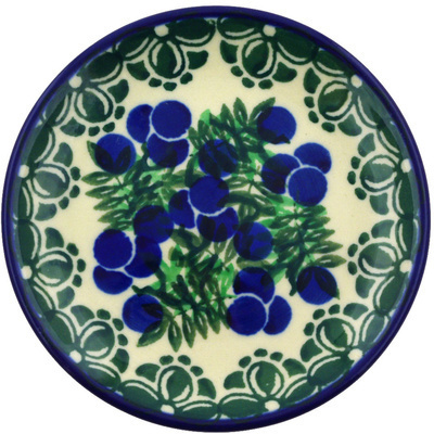 Polish Pottery Mini Plate, Coaster plate Blueberry Fields Forever