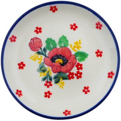 Polish Pottery Mini Plate, Coaster plate Blushing Poppies