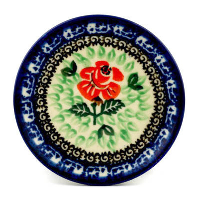 Polish Pottery Mini Plate, Coaster plate Briar Rose UNIKAT