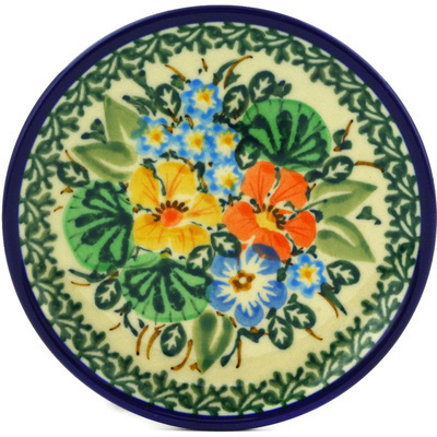 Polish Pottery Mini Plate, Coaster plate Brilliant Spring UNIKAT