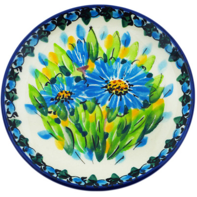 Polish Pottery Mini Plate, Coaster plate Buquet Azul UNIKAT