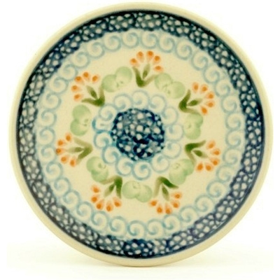 Polish Pottery Mini Plate, Coaster plate Bursting Sunflowers
