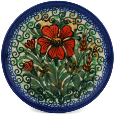 Polish Pottery Mini Plate, Coaster plate Butterfly Holly UNIKAT