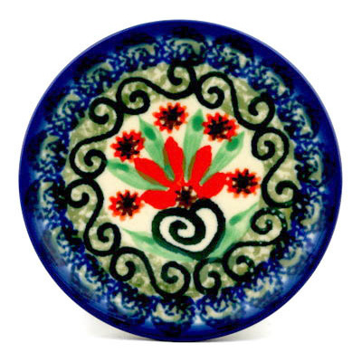 Polish Pottery Mini Plate, Coaster plate Celebration UNIKAT