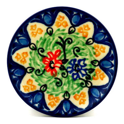 Polish Pottery Mini Plate, Coaster plate Christmas Cookie UNIKAT