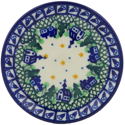 Polish Pottery Mini Plate, Coaster plate Christmas Mosaic UNIKAT