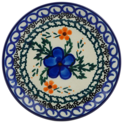 Polish Pottery Mini Plate, Coaster plate Cobblestone Garden