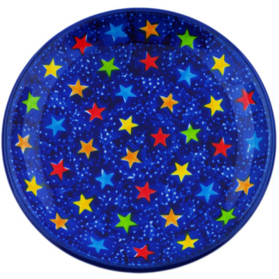 Polish Pottery Mini Plate, Coaster plate Colorful Star Show UNIKAT