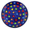 Polish Pottery Mini Plate, Coaster plate Colourful Dot Show UNIKAT