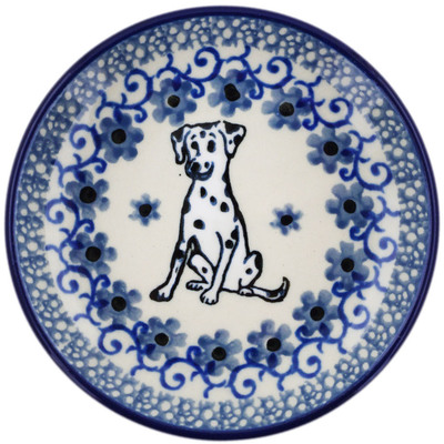 Polish Pottery Mini Plate, Coaster plate Dalmatian Delight