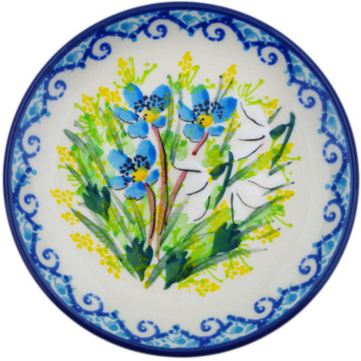 Polish Pottery Mini Plate, Coaster plate Delightful Day UNIKAT