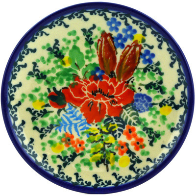 Polish Pottery Mini Plate, Coaster plate Divine Meadow UNIKAT