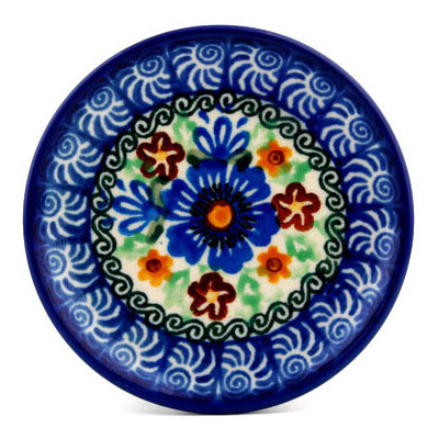 Polish Pottery Mini Plate, Coaster plate Fall Festival UNIKAT