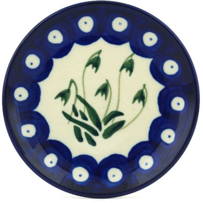 Polish Pottery Mini Plate, Coaster plate Falling Tulips