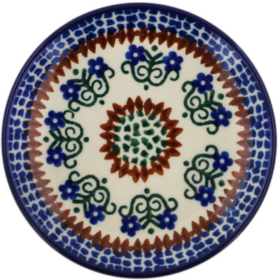 Polish Pottery Mini Plate, Coaster plate Fanciful Daisy