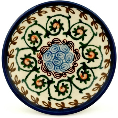 Polish Pottery Mini Plate, Coaster plate Fiddle Faddle