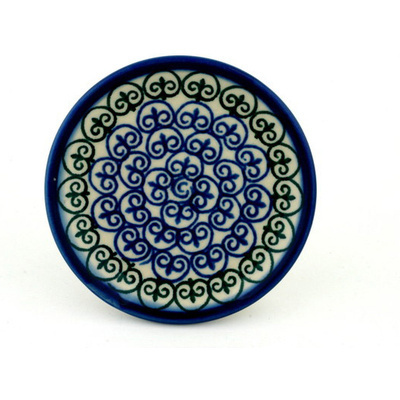 Polish Pottery Mini Plate, Coaster plate Fleur De Lis