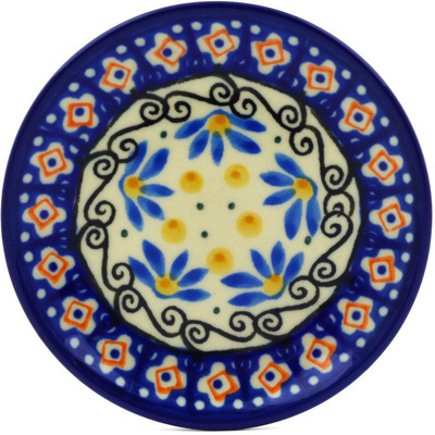 Polish Pottery Mini Plate, Coaster plate Floral Medley