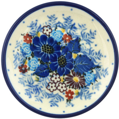 Polish Pottery Mini Plate, Coaster plate Flower Wreath UNIKAT