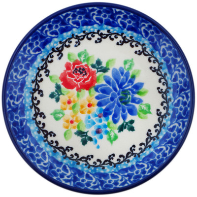 Polish Pottery Mini Plate, Coaster plate Floweret