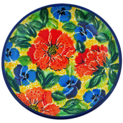 Polish Pottery Mini Plate, Coaster plate Flowers Collected On A Sunny Day UNIKAT