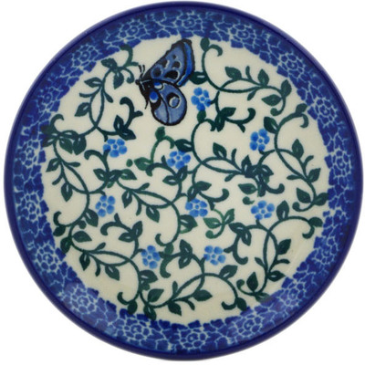 Polish Pottery Mini Plate, Coaster plate Flowery Vines