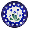 Polish Pottery Mini Plate, Coaster plate Forget-me-not Peacock