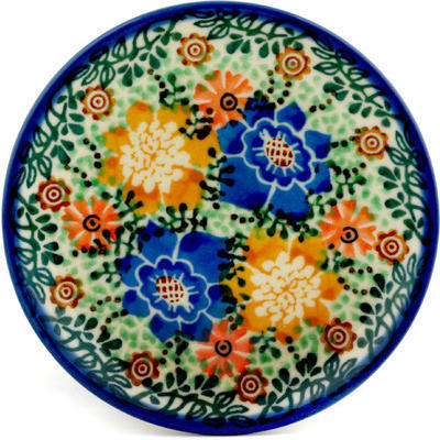 Polish Pottery Mini Plate, Coaster plate Garden Symphony UNIKAT