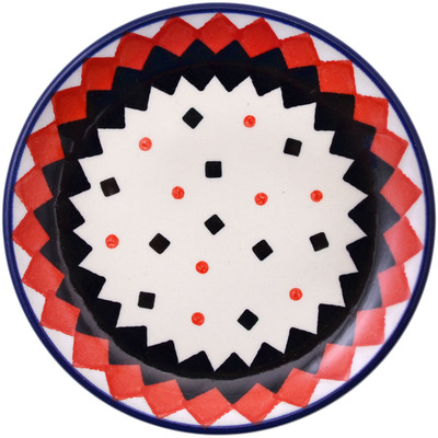 Polish Pottery Mini Plate, Coaster plate Geometric Contrast